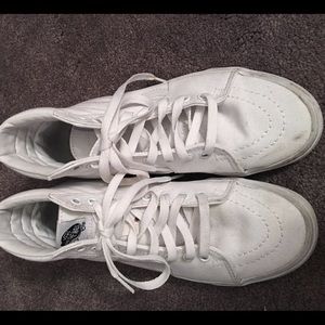 White High Top Vans - Women Size 8